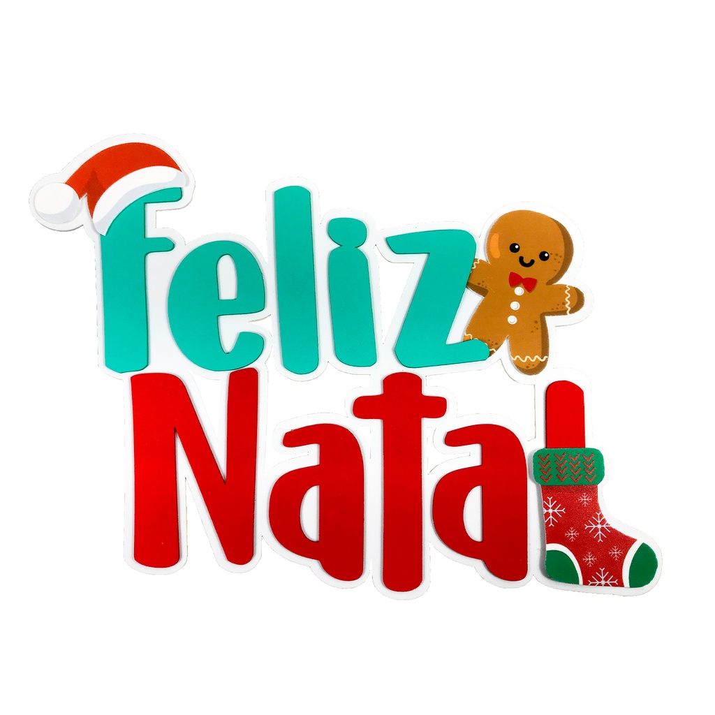 Enfeite Painel Feliz Natal Em Alto Relevo Biscoito E Bota