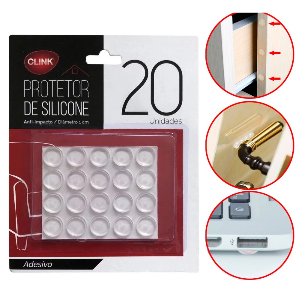 20 Unidades de Protetor de Porta Batente Gota Silicone Adesivo Multiuso Móveis Vidro Protetor de Armário