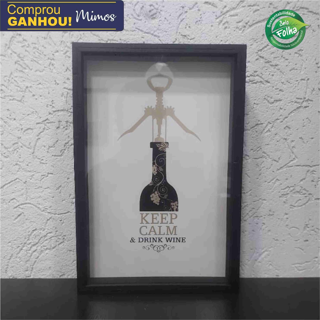 Quadro porta rolha de vinho   Quadro moldura de madeira tampa de vidro com frases moderno coleção de rolhas