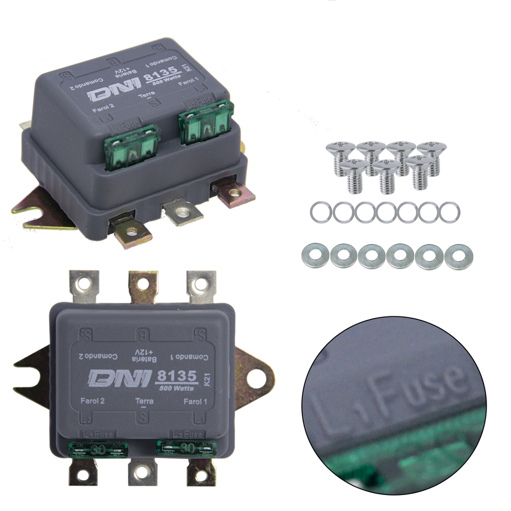 Relé Auxiliar Duplo De Farol 500w Universal 12v - Dni8135 em Oferta na Shopee
