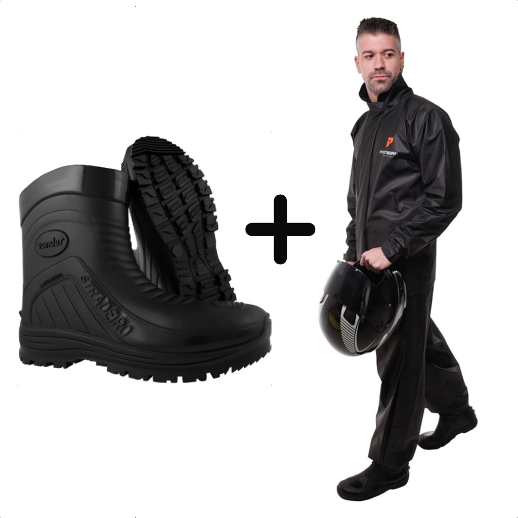 Conjunto Capa de Chuva com Calça + Bota Vários Tamanhos - Pioneira Vonder em Oferta na Shopee