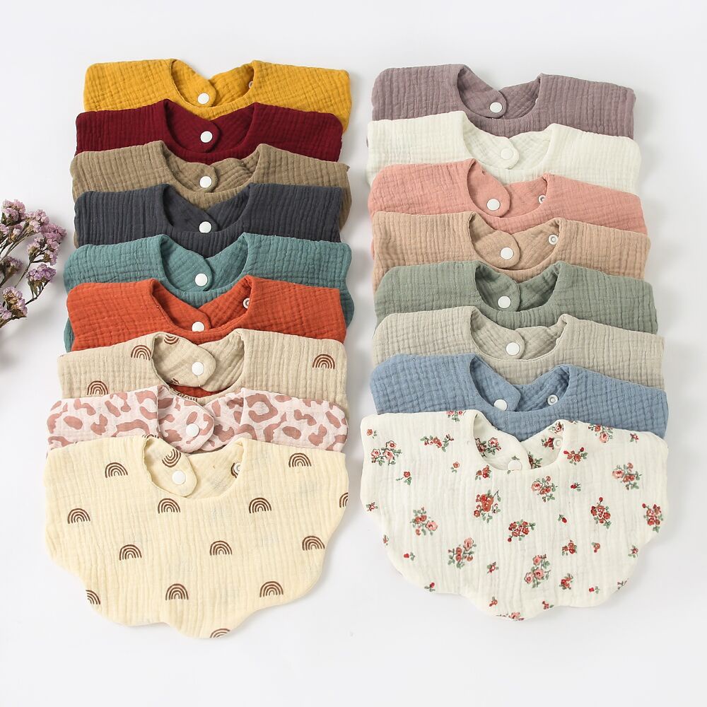 Babadores De Algodão Gause Baby Bibs Impressão Macia Babete Para Recém-Nascidos Panos De Aba Bandana Lenço Crianças