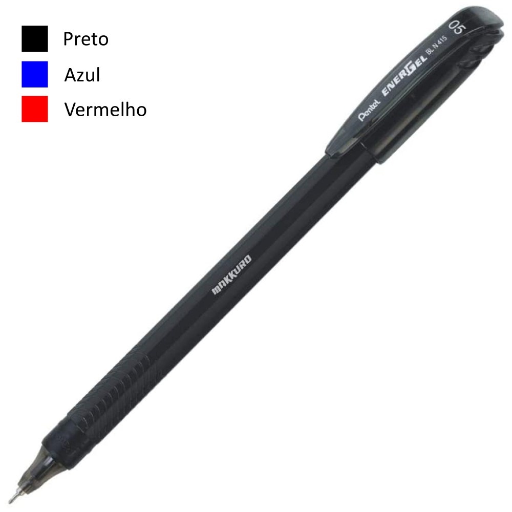 Caneta gel pentel energel makkuro 0 5 mm escorrega o pre o
