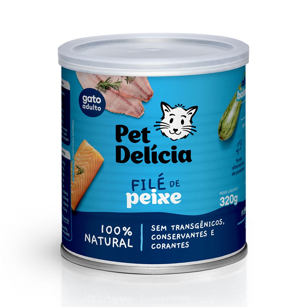 Ração Úmida Pet Delícia Gatos Filé de Peixe - 320g em Oferta na Shopee