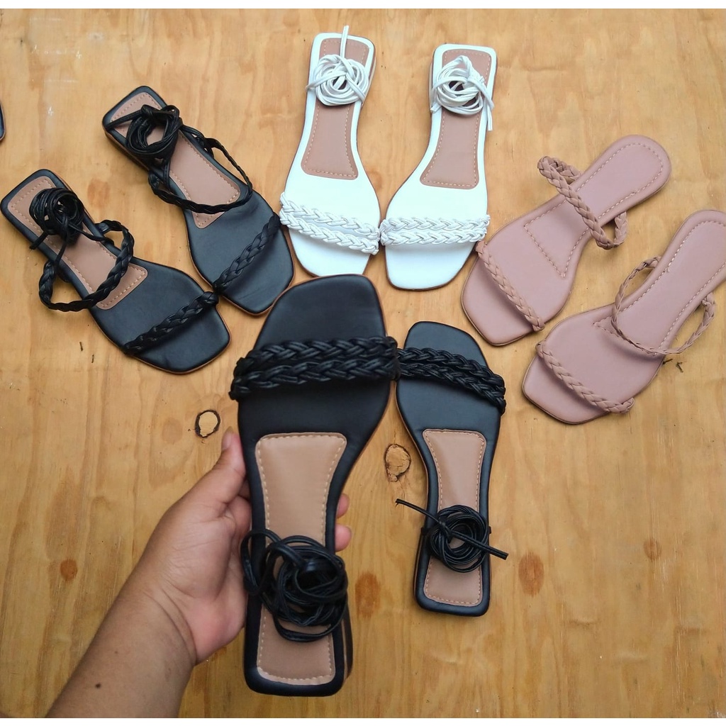 PROMOÇÃO 3 Rasteirinha Sandália Feminina Gladiadora Amarração Confortavel