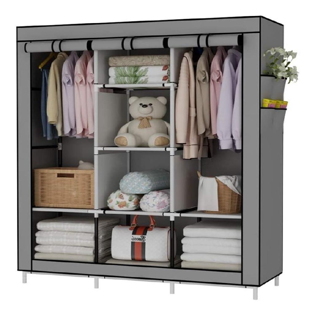 Guarda Roupa Dobrável Armario Para Organizar Roupa Cinza | Shopee Brasil