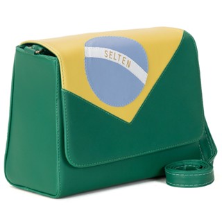 Bolsa Brasil Feminina Transversal e de Lado Alça Com Regulagem
