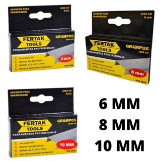 Grampo para Grampeador Tapeceiro madeira 6mm 8mm 10mm caixa com  5000 8000 mil em Oferta na Shopee