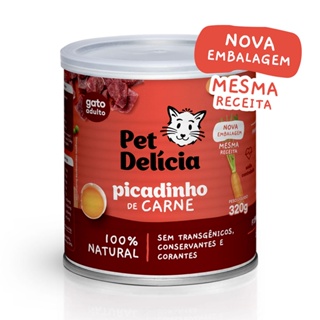 Racao Umida Pet Delicia Gatos Picadinho de Carne - 320g em Oferta na Shopee