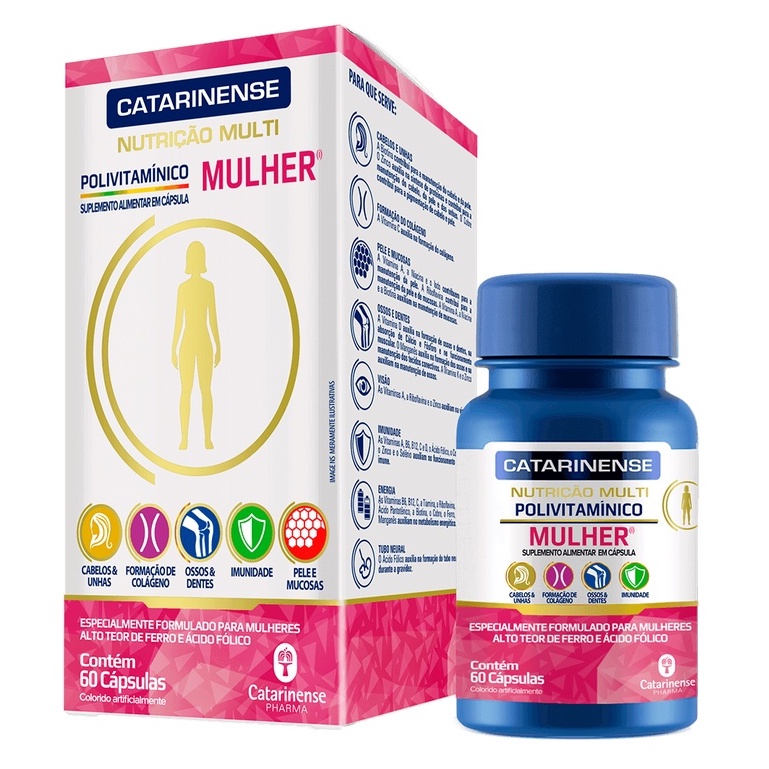 Polivitamínico Catarinense - Mulher com 60 cápsulas