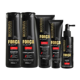 Kit Força com Pimenta Bio Extratus (Shampoo/Cond. 350ml /Loção/Finalizador/Más. 90g)