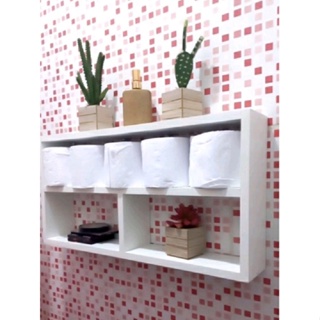 Nicho Organizador Para Banheiro Cozinha Sala Quarto Com Divisória 100% MDF Branco em Oferta na Shopee