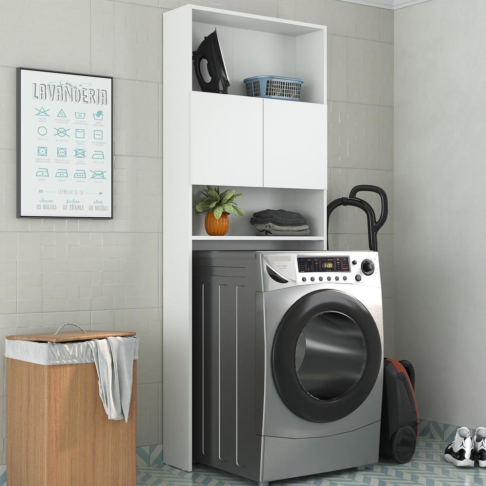 Armário Lavanderia Multimóveis  2 Portas Nina  Branco em Oferta na Shopee