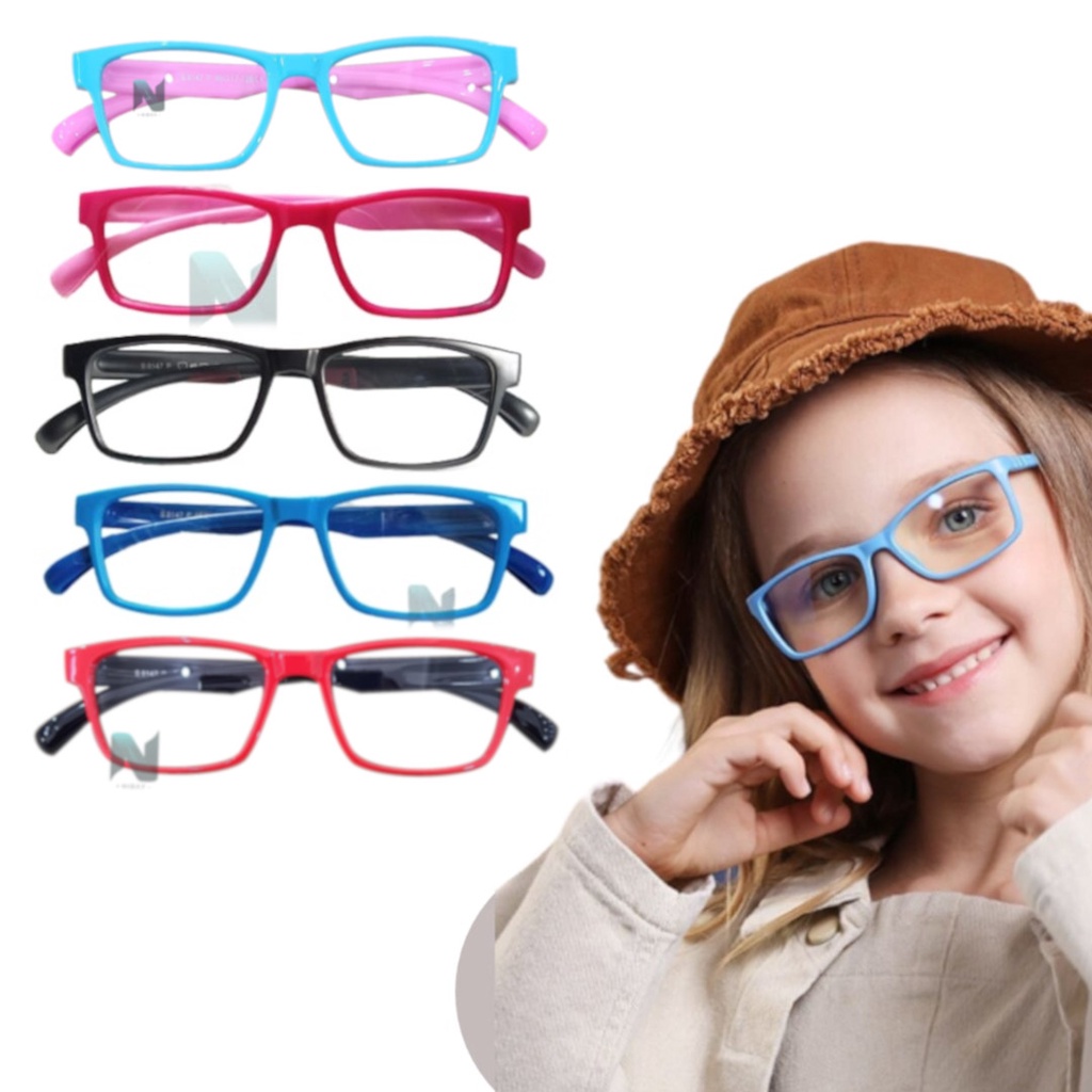 Armação De Óculos Infantil Silicone Redondo Para Crianças Flexível Com Lente Sem Grau Menino Menina