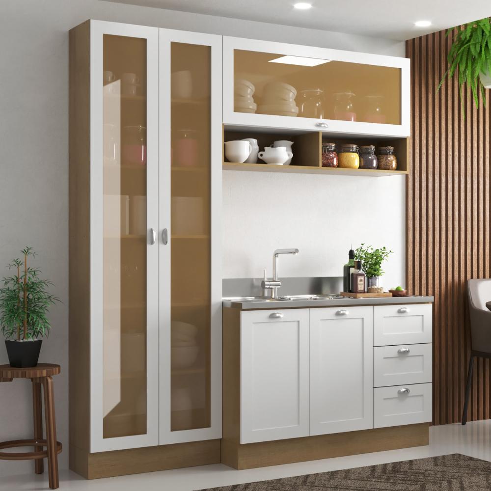 Armário de Cozinha Completo Ditália Denver s/ tampo Rv/Br D9 - Home & Living