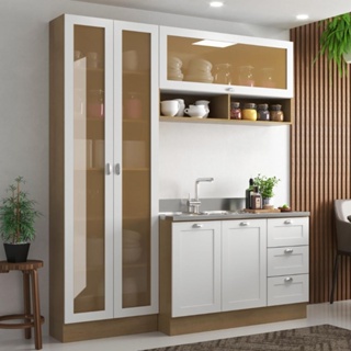 Armário de Cozinha Completo Ditália Denver s/ tampo Rv/Br D9 em Oferta na Shopee