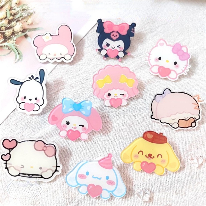 Broche De Acrílico De Gato Fofo De Desenho Animado , Coração Rosa , Abraçando Cachorro , Estudante , Bolsa Infantil , Ac em Oferta na Shopee