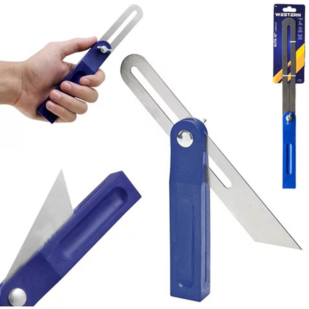 Suta Esquadro De Inox Cabo Plastico 12'' 300MM
