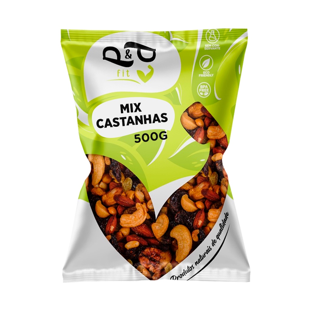 Mix de Castanha P&P - Nuts Nozes, Amêndoas, Castanha Para/Caju, Uva Passa, Amendoim, Gojiberry