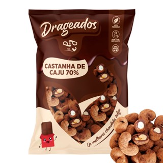Drageado Castanha Caju Chocolate Belga 70% 1Kg Dragee P&P