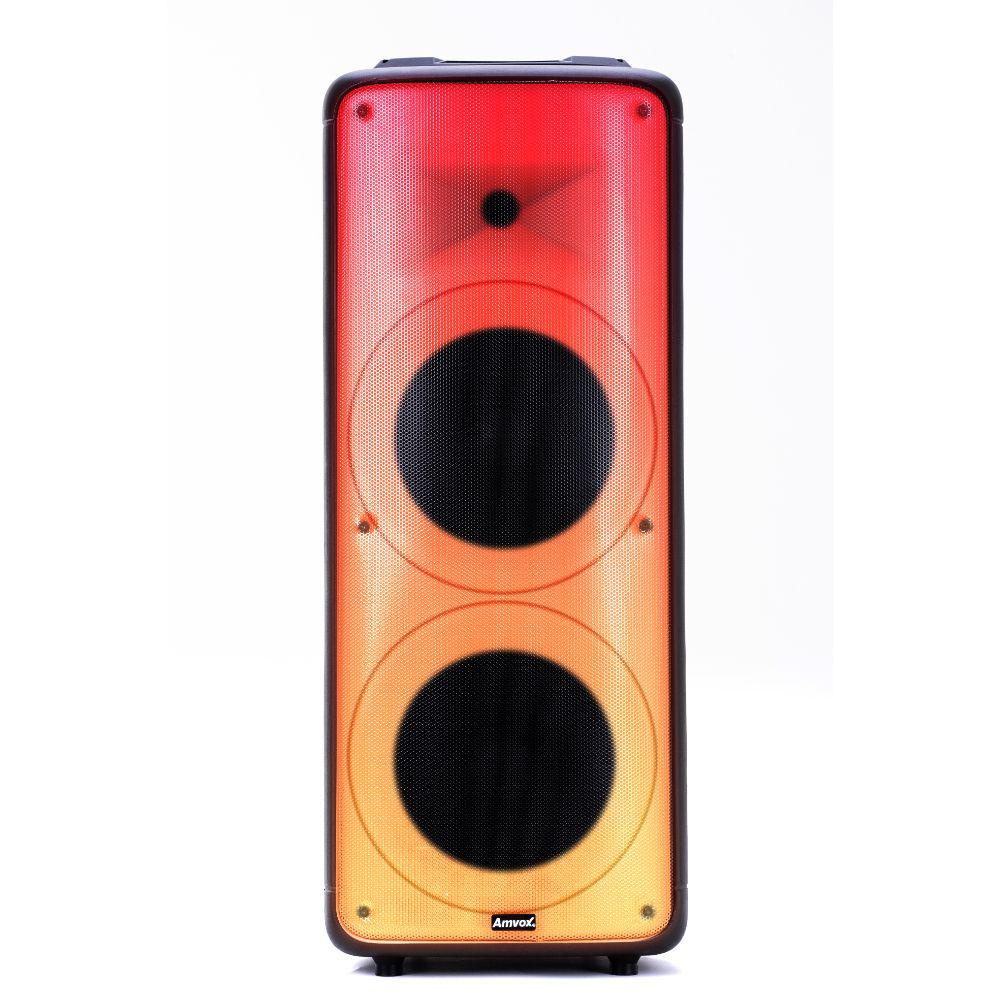 Caixa de Som Amplificada Amvox ACA 2000 Party Vox Bluetooth 2000W Bivolt com LED 2 Woofer de 10"