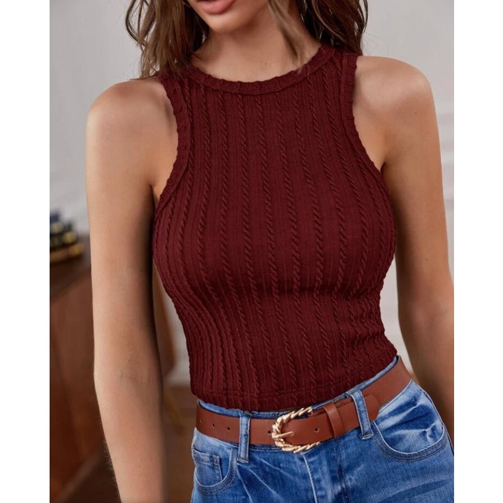 Blusa Cropped Feminino Canelado Blogueira