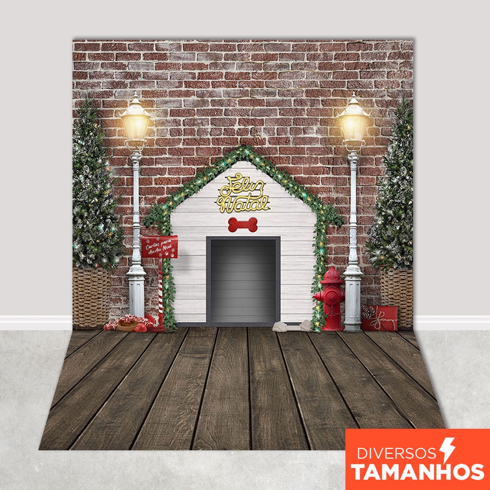 Fundo Fotográfico Pet Feliz Natal Pet Shop Em Tecido 1,20x1,70m - PET-90 em Oferta na Shopee