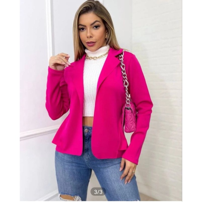 Blusa Blazer feminina com babado