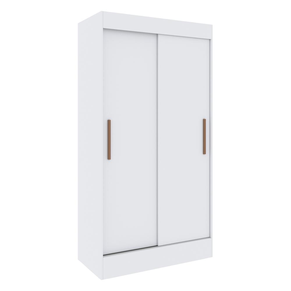 Guarda-Roupa 2 Portas Correr 2 Gavetas Milano Multimóveis CR4143 Branco em Oferta na Shopee