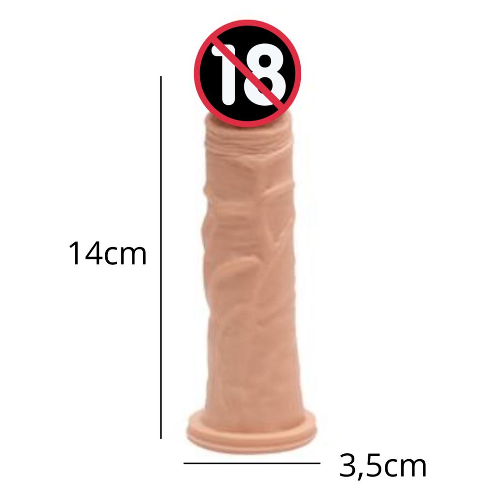 Penis De Silicone Macico 14cm X 3,5cm - Escorrega o Preço