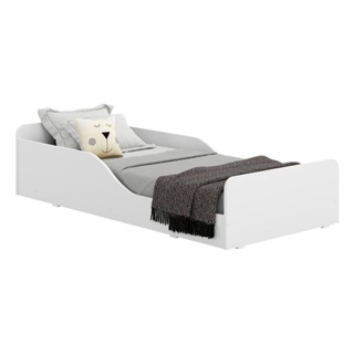Cama Infantil Montessoriana c/ Barras de Proteção p/ colchão 70 x 150 cm Square Multimóveis Branca em Oferta na Shopee