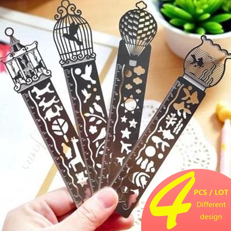 4 PCS Régua De Metal Multifuncional Diário Die Bookmark Papelaria Criativa Escolar em Oferta na Shopee