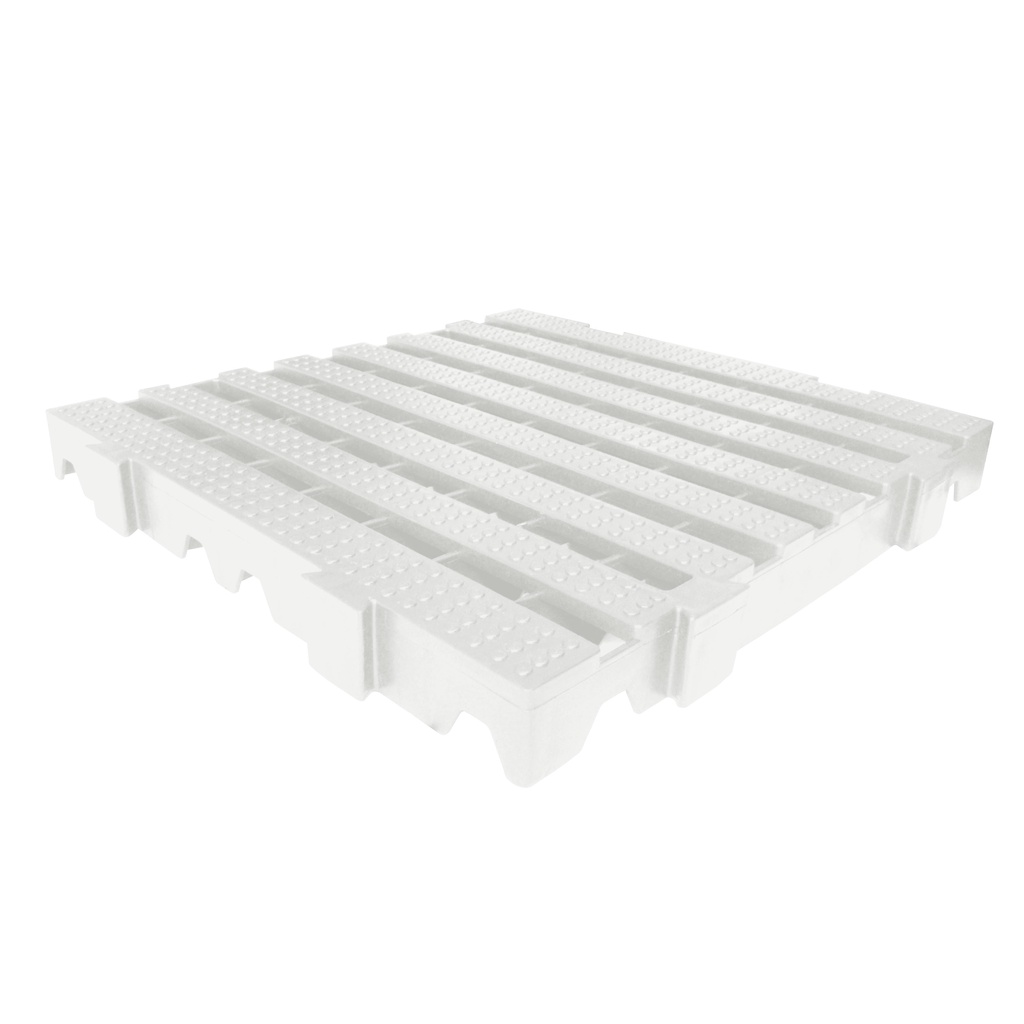 Piso Estrado Palete Deck de Plástico 40X40X4,5, Estrado para Câmara Fria Branco Leitoso