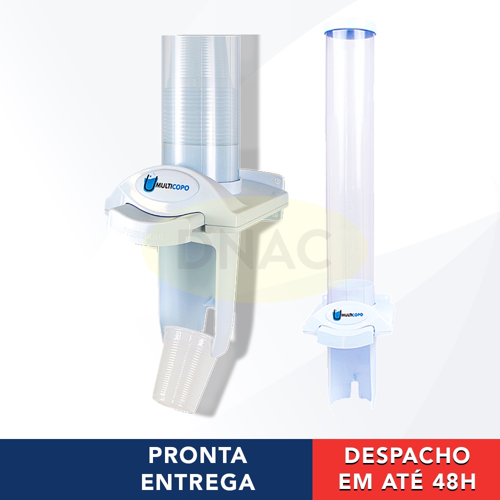 Dispenser Branco Porta Poupa Copo Descartáveis 180ml 200ml Para Água Automático Multicopo Nobre
