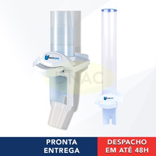 Dispenser Branco Porta Poupa Copo Descartáveis 180ml 200ml Para Água Automático Multicopo Nobre