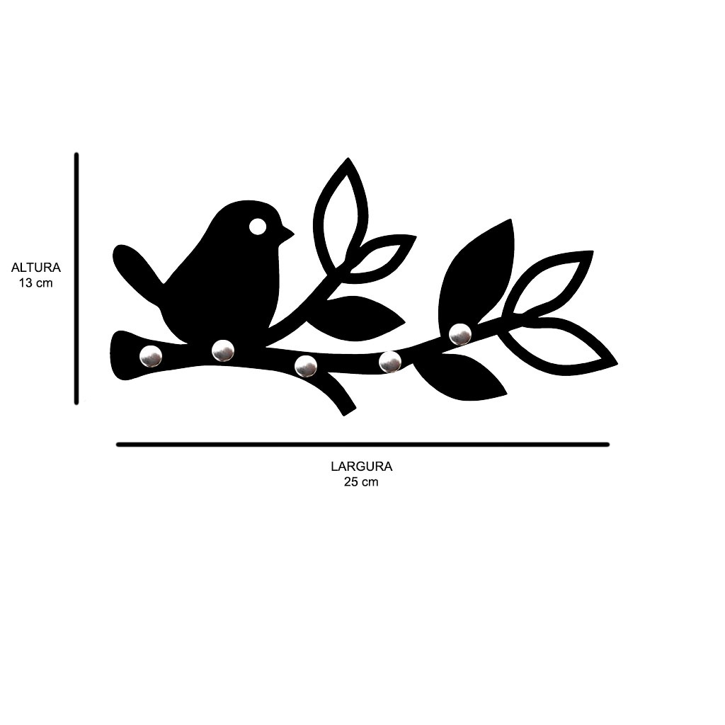 Porta Chaves de Parede passarinho Decorativo em MDF (Espessura 6mm) em Oferta na Shopee