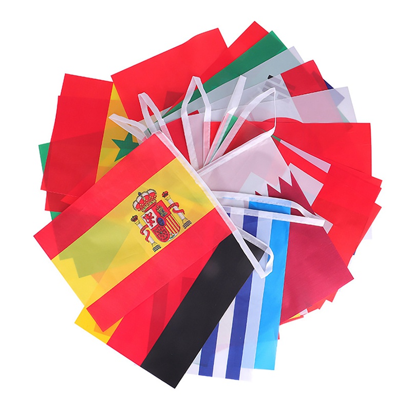 Para 2022 Qatar 8 Metros 32 Peças Bandeiras Corda Bandeira Países Ao Redor Do Mundo Nações Jogos Penduradas — imagem 2 de 2