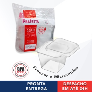 20 und Pote Para Bolo De Pote Quadrado Plástico Descartável Prafesta - 250ml em Oferta na Shopee