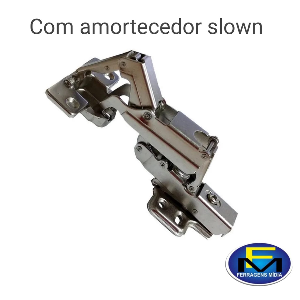 kit 4 Dobradiça 165 grau de canto Renna Curva e Reta com Amortecedor em Oferta na Shopee