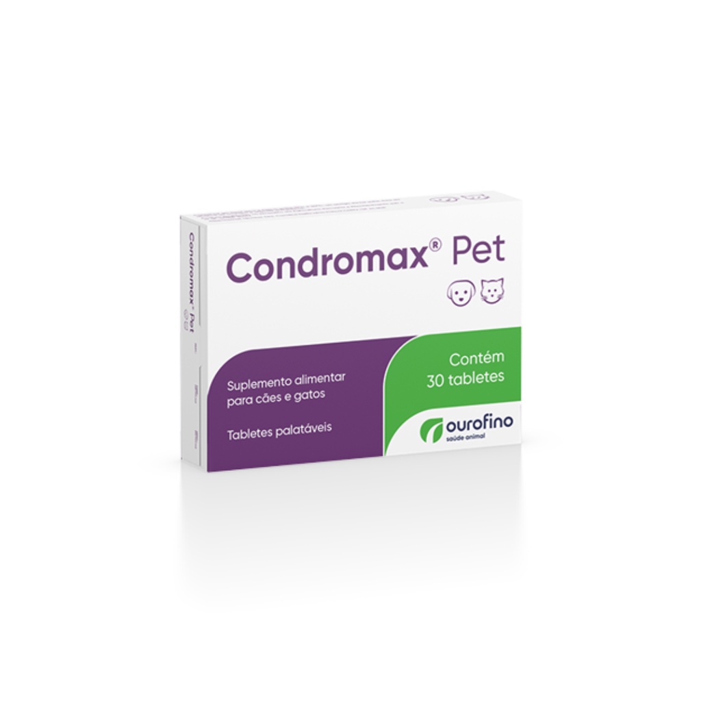 CONDROMAX PET 30 COMPRIMIDOS SUPLEMENTO PET PARA CACHORRO E GATO CONDROITINA OURO FINO