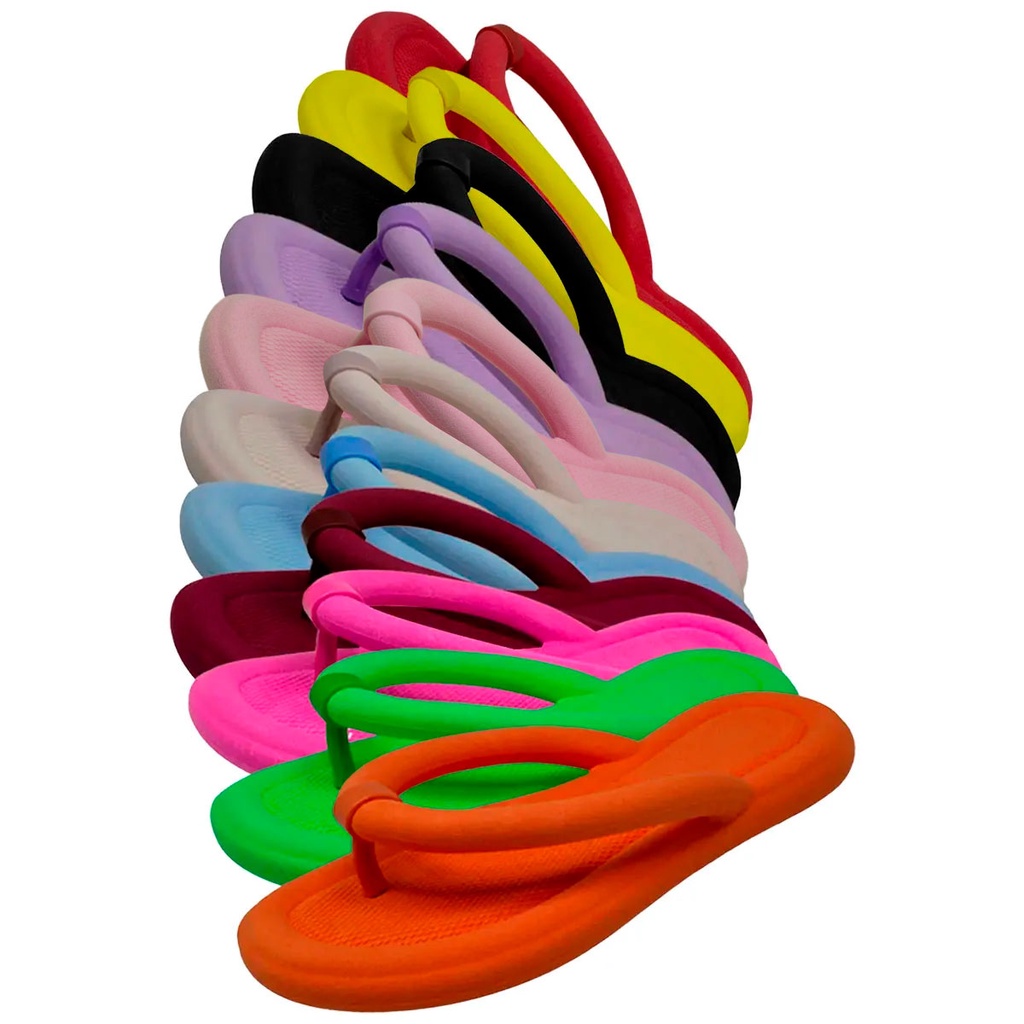 Chinelo Feminino Dedo Casual Antiderrapante Leve Praia Dia a Dia 33/34 ao 39/40 Cores Diversas