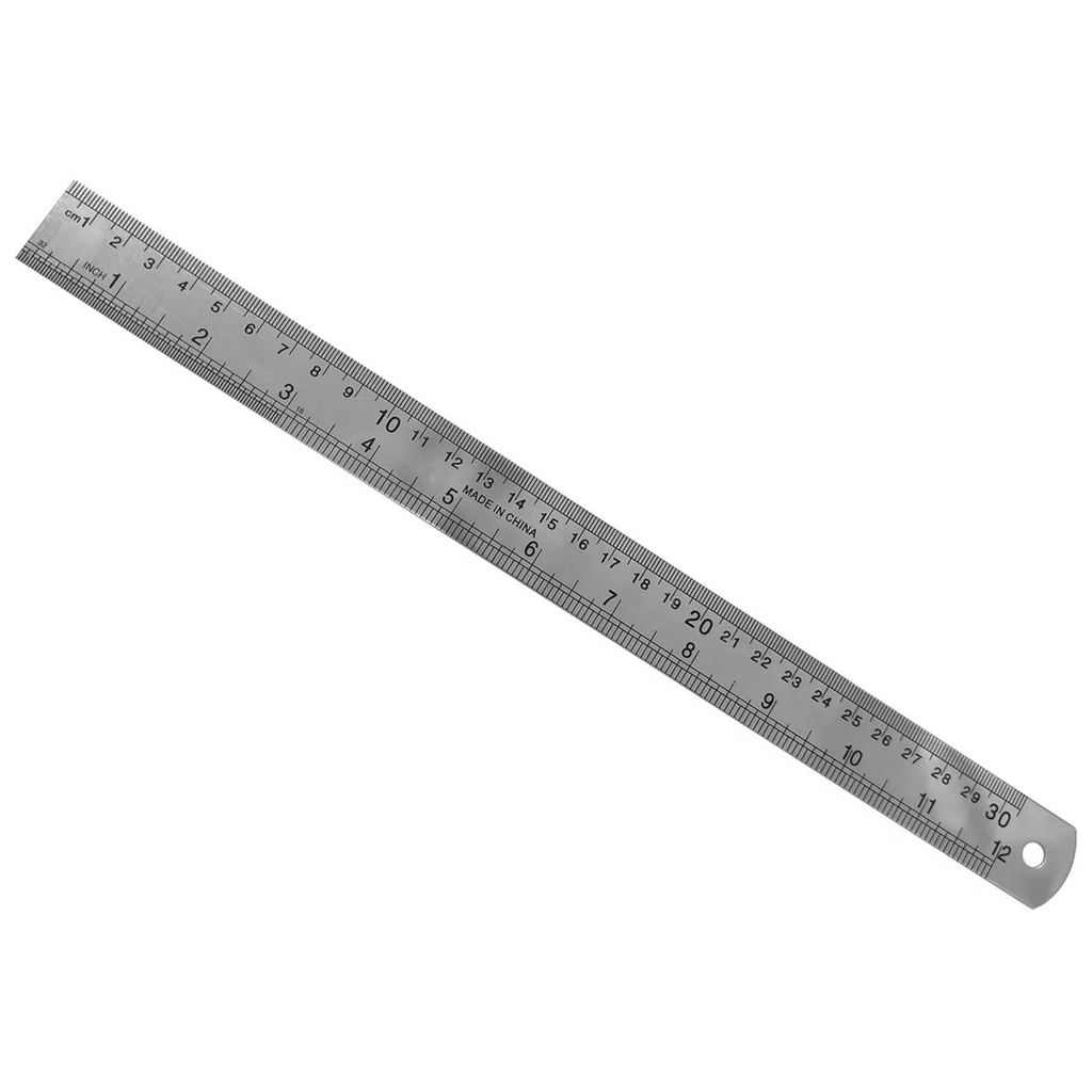 Régua 30cm 12 Polegadas Aço Inox Projetista Profissional