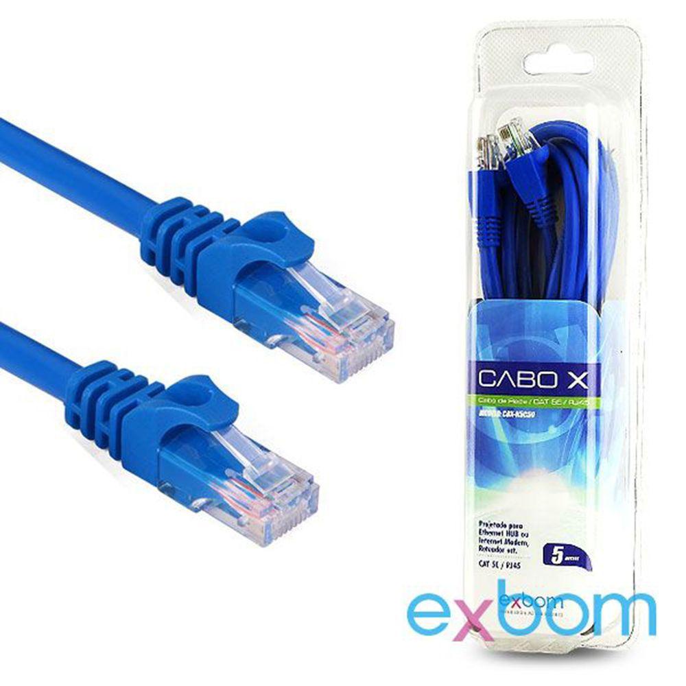 Cabo Para Roteador Internet Rj45 CBX-N5C50 Azul 5 Metro