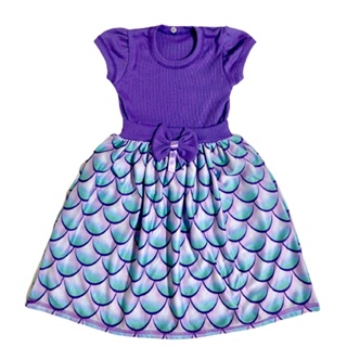 Vestido Sereia roxo menina passeio aniversário festa em Oferta na Shopee