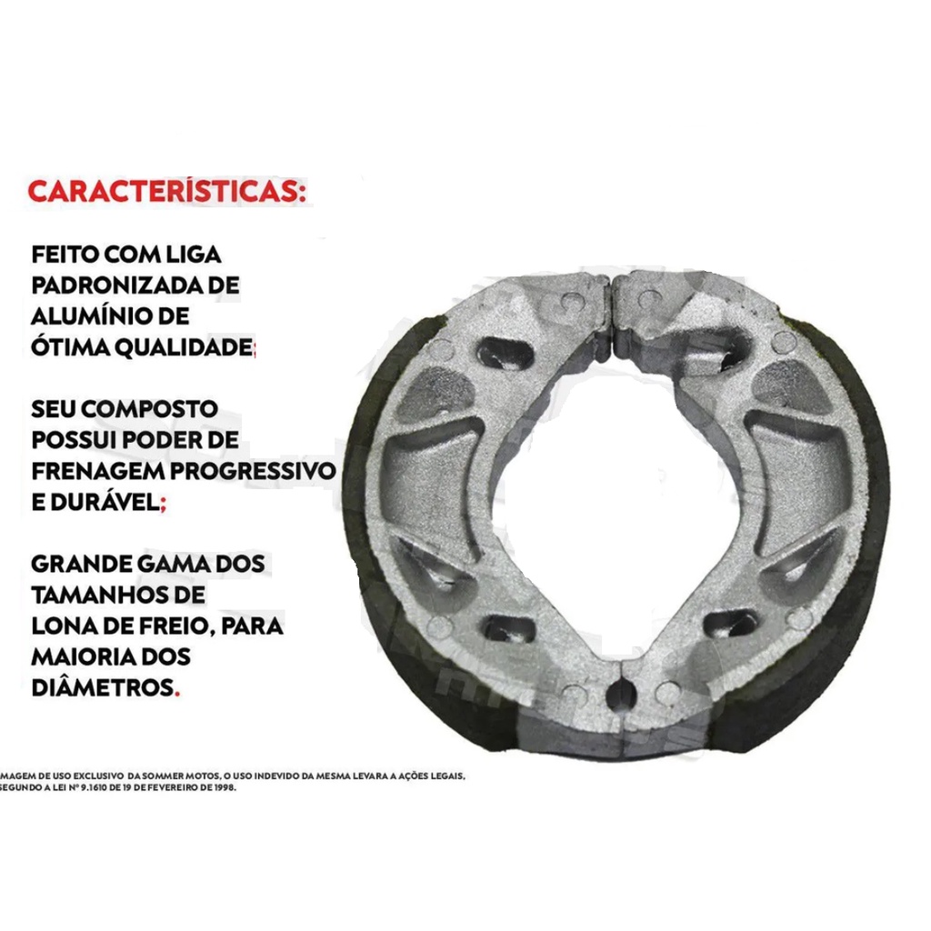 Lona Patim de Freio Motos Yamaha STD e Sob Medida Factor Fazer Ybr Rdz Importada — imagem 2 de 2
