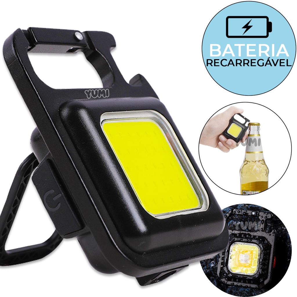 Mini Lanterna Holofote Chaveiro Portátil Led Potente Recarregável Usb Mosquetão Yumi ® A Mais Forte 800 Lumens em Oferta na Shopee