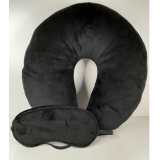 Kit Almofada/Travesseiro de Pescoço + Máscara de Viagem Para Dormir em Oferta na Shopee