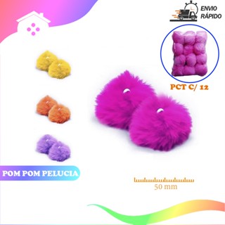 12Unid. - Pom Pom Pelucia - 50mm