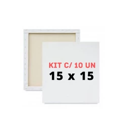 KIT 10 TELAS 15X15 cm PARA PINTURA BRANCA