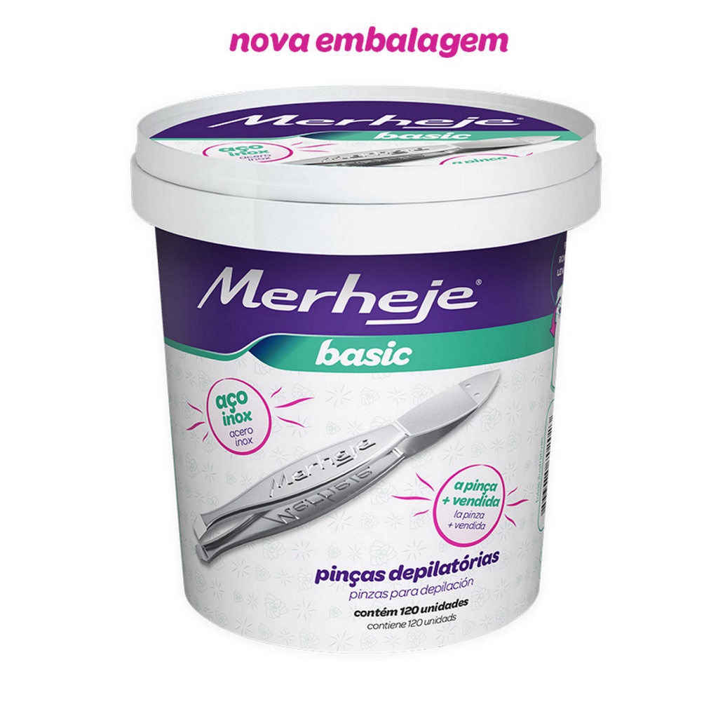 120 pinças para sobrancelhas pelos Merheje Pote